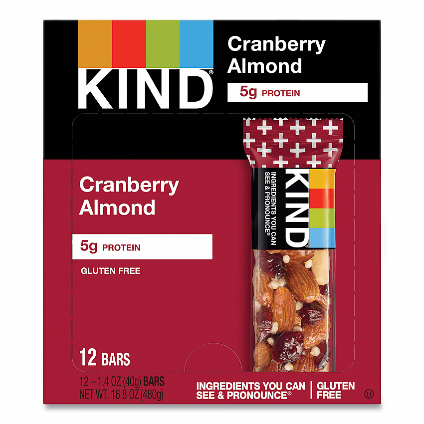 Plus Nutrition Boost Bar, Cranberry Almond and Antioxidants, 1.4 oz Bar, 12/Box (17211)