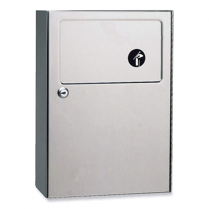 ClassicSeries Surface-Mounted Sanitary Napkin Disposal, 0.5 gal, Stainless Steel (254)