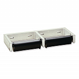 ClassicSeries Toilet Tissue Dispenser for Two Rolls, Controlled Delivery, 12.5 x 4 86 x 1.5, Black/Aluminum (274)