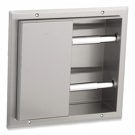 Partition-Mounted Multi-Roll Toilet Tissue Dispenser, 13.25 x 4 x 12.56, Stainless Steel (386)