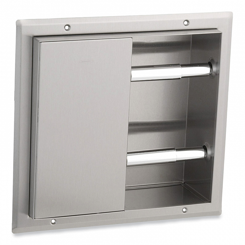 Partition-Mounted Multi-Roll Toilet Tissue Dispenser, 13.25 x 4 x 12.56, Stainless Steel (386)