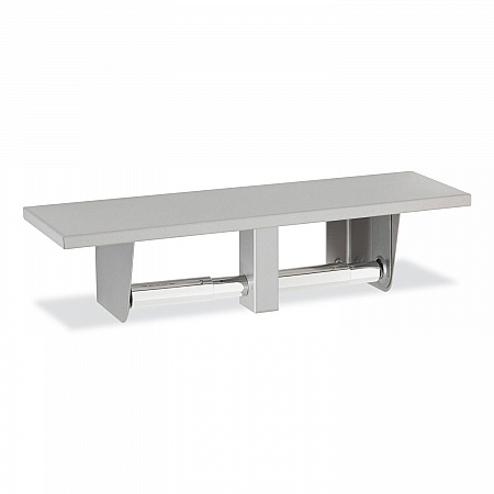 Toilet Tissue Dispenser with Utility Shelf, 16 x 5 x 3.88, Stainless Steel/Chrome (2840)