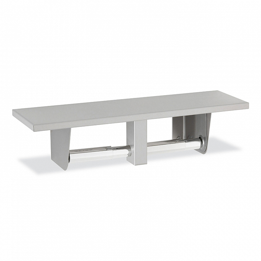 Toilet Tissue Dispenser with Utility Shelf, 16 x 5 x 3.88, Stainless Steel/Chrome (2840)