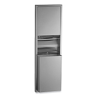 ClassicSeries Semi-Recessed Convertible Paper Towel Dispenser/Waste Receptacle, 17.44 x 8.19 x 56.25, Satin Stainless Steel (3942)