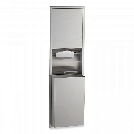 ClassicSeries Recessed Convertible Paper Towel Dispenser/Waste Receptacle, 15.19 x 7.09 x 56, Satin Stainless Steel (3944)