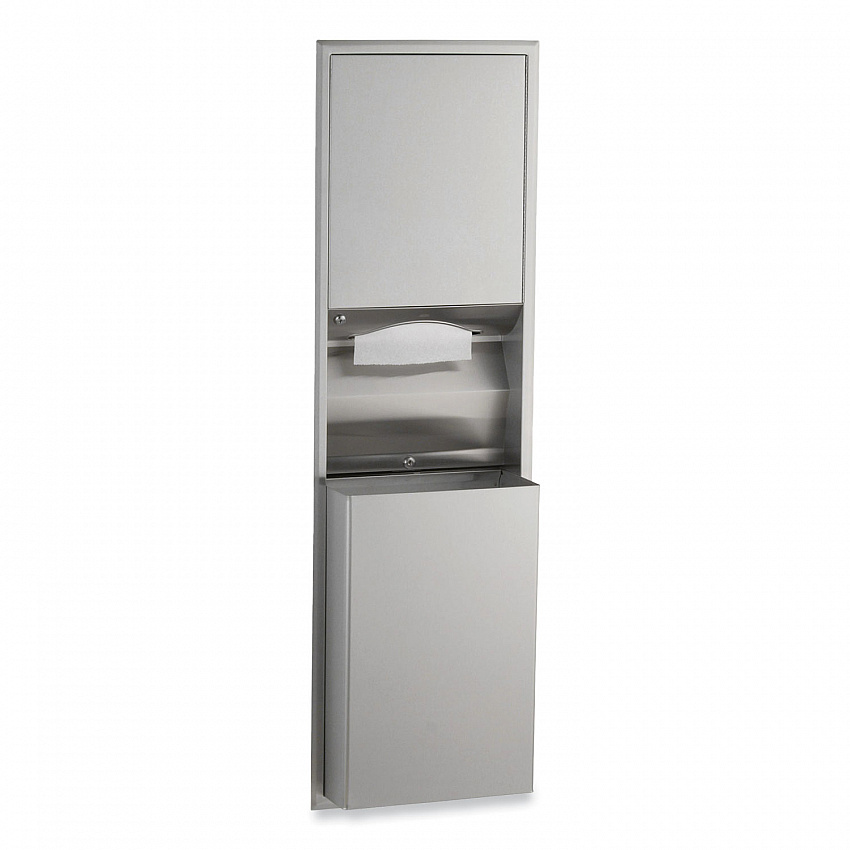 ClassicSeries Recessed Convertible Paper Towel Dispenser/Waste Receptacle, 15.19 x 7.09 x 56, Satin Stainless Steel (3944)