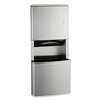 ConturaSeries Recessed Paper Towel Dispenser/Waste Receptacle with TowelMate/LinerMate, 12.75x5.51x28, Satin Stainless Steel (4369)