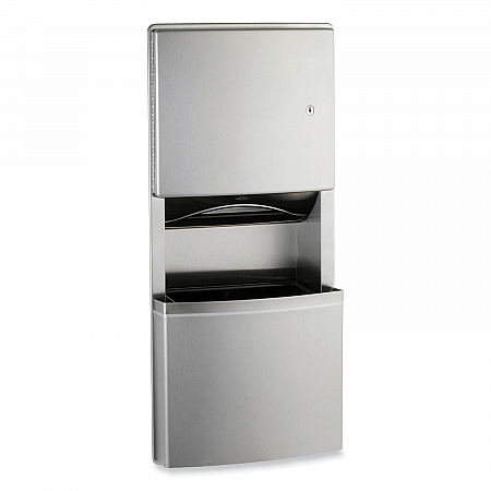 ConturaSeries Recessed Paper Towel Dispenser/Waste Receptacle with TowelMate/LinerMate, 12.75x5.51x28, Satin Stainless Steel (4369)