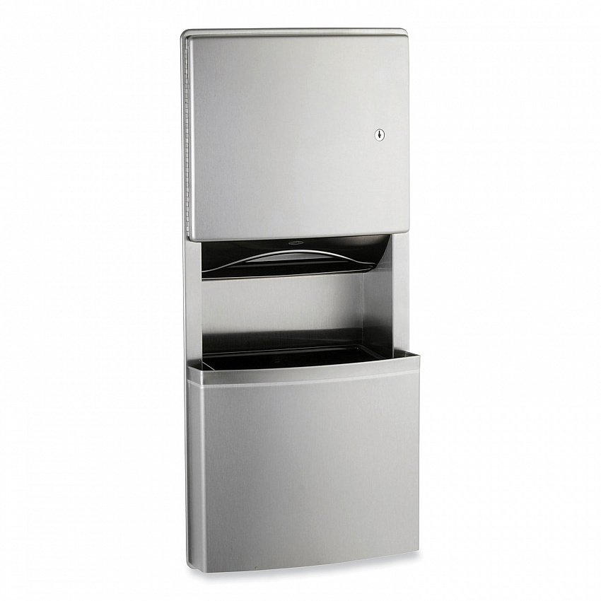 ConturaSeries Recessed Paper Towel Dispenser/Waste Receptacle with TowelMate/LinerMate, 12.75x5.51x28, Satin Stainless Steel (4369)
