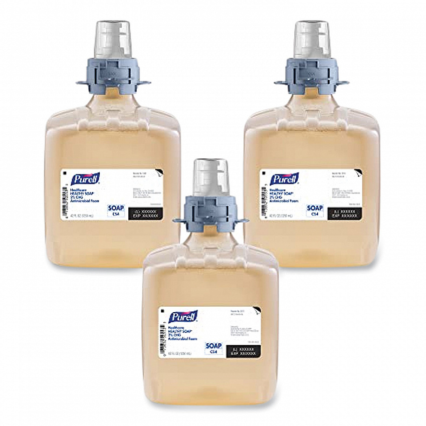 Healthcare HEALTHY SOAP 2% CHG Antimicrobial Foam Refill, For CS4 Dispensers, Fragrance-Free, 1,250 mL, 3/Carton (518103)