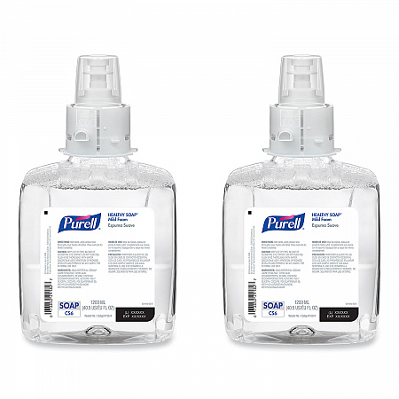 HEALTHY SOAP Mild Foam Refill, For CS6 Dispensers, Fragrance-Free, 1,200 mL, 2/Carton (657402CT)