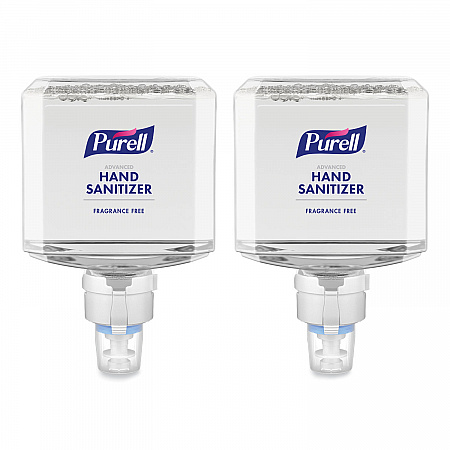 Advanced Hand Sanitizer Gentle and Free Foam, 1,200 mL Refill, Fragrance-Free, For ES8 Dispensers, 2/Carton (775102)
