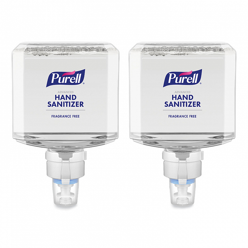 Advanced Hand Sanitizer Gentle and Free Foam, 1,200 mL Refill, Fragrance-Free, For ES8 Dispensers, 2/Carton (775102)