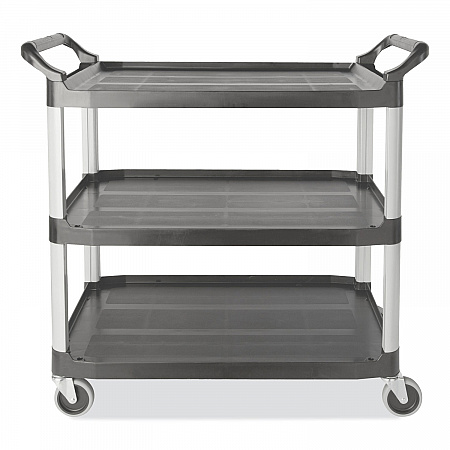 Xtra Utility Cart with Open Sides, Plastic, 3 Shelves, 300 lb Capacity, 20