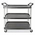Xtra Utility Cart with Open Sides, Plastic, 3 Shelves, 300 lb Capacity, 20
