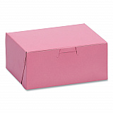 Pink One-Piece Non-Window Bakery Box, 6 x 4.5 x 2.75, Pink, Paper, 250/Carton (0803)