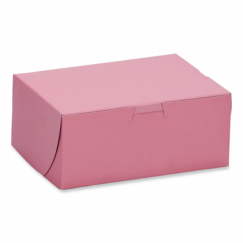 Pink One-Piece Non-Window Bakery Box, 7 x 5 x 3, Pink, Paper, 250/Carton (0813)
