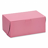 Pink One-Piece Non-Window Bakery Box, 7 x 7 x 4, Pink, Paper, 250/Carton (0821)