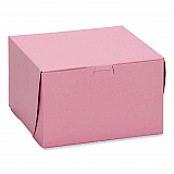 Pink One-Piece Non-Window Bakery Box, 8 x 8 x 4, Pink, Paper, 250/Carton (0841)