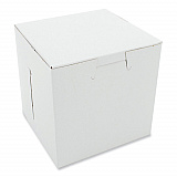 White One-Piece Non-Window Bakery Boxes, 4.5 x 4.5 x 4.5, White, Paper, 200/Carton (0908)