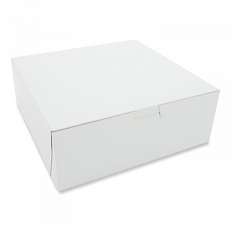 White One-Piece Non-Window Bakery Boxes, 8 x 5 x 3, White, Paper, 250/Carton (0937)