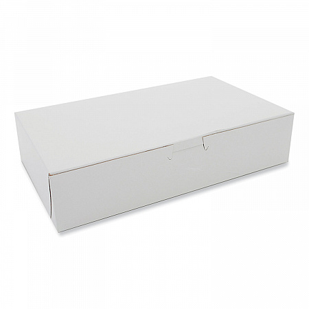 White One-Piece Non-Window Bakery Boxes, 10 x 6 x 2.25, White, Paper, 250/Carton (0967)