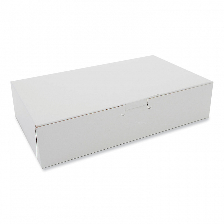 White One-Piece Non-Window Bakery Boxes, 10 x 6 x 2.25, White, Paper, 250/Carton (0967)