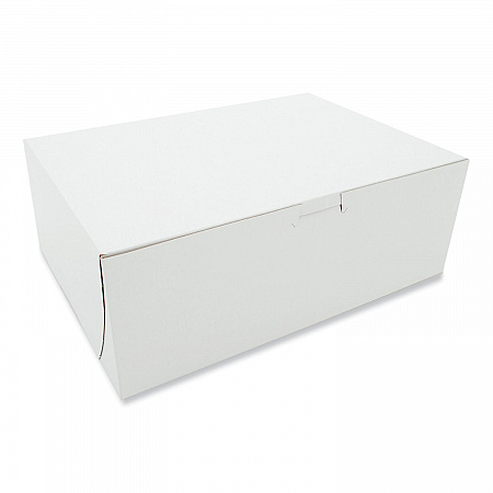 White One-Piece Non-Window Bakery Boxes, 11 x 8 x 4, White, Paper, 100/Bundle (0980)
