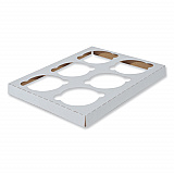 Cupcake Holder Inserts, 6-Cupcake Holder, 8.87 x 6.87 x 0.75, White, Paper, 200/Carton (1010)