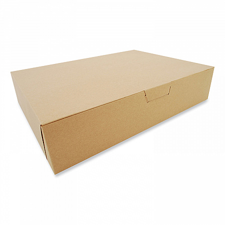 Kraft One-Piece Non-Window Bakery Boxes, 19 x 14 x 4, Brown, Paper, 50/Carton (1029K)
