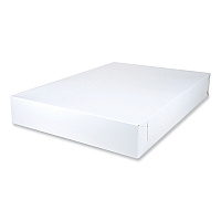 White Two-Piece Non-Window Bakery Boxes, 28 x 20 x 4, White, Paper, 50/Carton (1050)