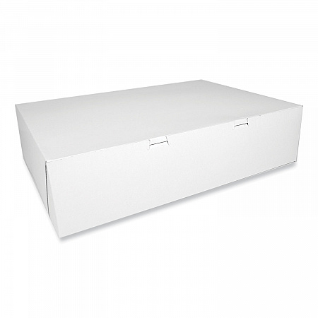 White One-Piece Non-Window Bakery Boxes, 20.5 x 14.5 x 5, White, Paper, 50/Carton (1085)