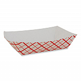 Paper Food Baskets, 0.25 lb Capacity, 4 x 2.68 x 1.03, Red/White, Paper, 1,000/Carton (0401)