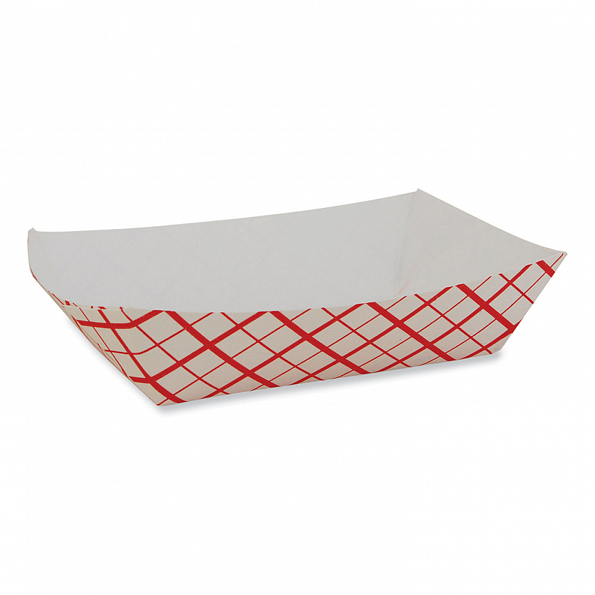 Paper Food Baskets, 0.25 lb Capacity, 4 x 2.68 x 1.03, Red/White, Paper, 1,000/Carton (0401)