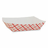 Paper Food Baskets, 6 oz Capacity, 4.29 x 2.85 x 1.09, Red/White, Paper, 1,000/Carton (0405)