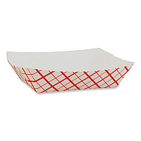Paper Food Baskets, 6 oz Capacity, 4.29 x 2.85 x 1.09, Red/White, Paper, 1,000/Carton (0405)