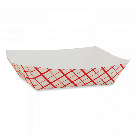 Paper Food Baskets, 6 oz Capacity, 4.29 x 2.85 x 1.09, Red/White, Paper, 1,000/Carton (0405)