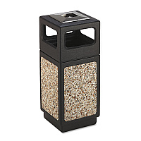 Canmeleon Aggregate Panel Receptacles, 15 gal, Polyethylene/Stainless Steel, Black (9470NC)