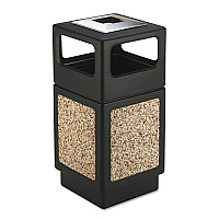 Canmeleon Aggregate Panel Receptacles, 38 gal, Polyethylene/Stainless Steel, Black (9473NC)