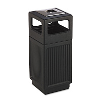 Canmeleon Recessed Panel Receptacles, 15 gal, Polyethylene, Black (9474BL)