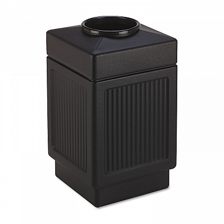 Canmeleon Recessed Panel Receptacles, Top-Open, 38 gal, Polyethylene, Black (9475BL)