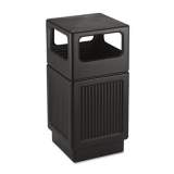 Safco Canmeleon Side-Open Receptacle, Square, Polyethylene, 38 gal, Textured Black (9476BL)