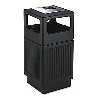 Canmeleon Recessed Panel Receptacles, 38 gal, Polyethylene, Black (9477BL)