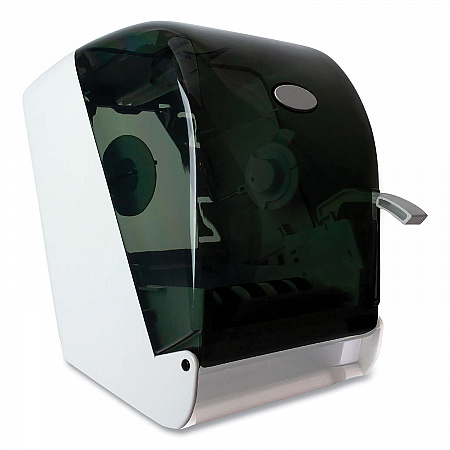 Lever Action Roll Towel Dispenser, 11.25 x 9.5 x 14.38, Transparent (1605)