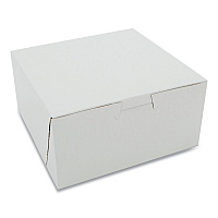 White One-Piece Non-Window Bakery Boxes, Standard, 3 x 6 x 6, White, Paper, 250/Carton (1505)