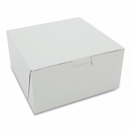 White One-Piece Non-Window Bakery Boxes, Standard, 3 x 6 x 6, White, Paper, 250/Carton (1505)