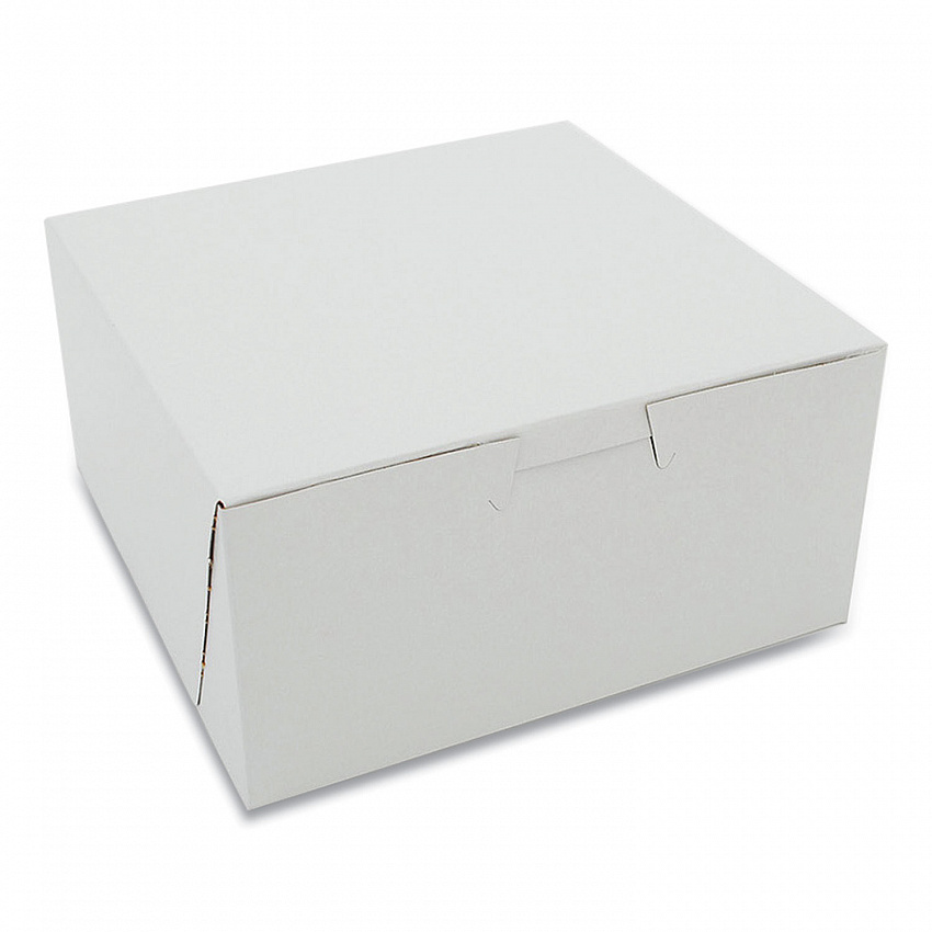 White One-Piece Non-Window Bakery Boxes, Standard, 3 x 6 x 6, White, Paper, 250/Carton (1505)