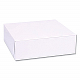 White One-Piece Non-Window Bakery Boxes, Standard, 8 x 2.5 x 8, White, Paper, 250/Bundle (1533)