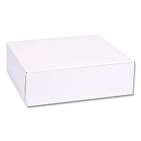 White One-Piece Non-Window Bakery Boxes, Standard, 8 x 2.5 x 8, White, Paper, 250/Bundle (1533)