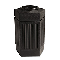 Canmeleon Indoor/Outdoor Pentagon Receptacle, 30 gal, Polyethylene, Black (9485BL)